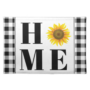 Buffalo check sunflower "Home" Cloth Placemat