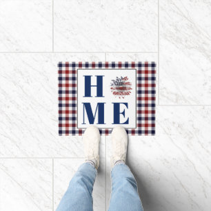 Buffalo check sunflower "Home"  Doormat
