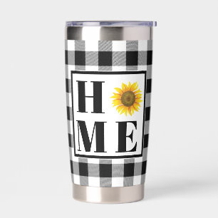 Buffalo check sunflower "Home" Insulated Tumbler
