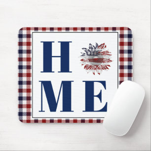 Buffalo check sunflower "Home" Mouse Pad
