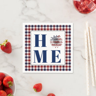 Buffalo check sunflower "Home" Napkins