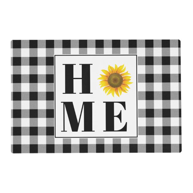 Buffalo check sunflower "Home"   Placemat (Front)