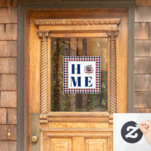 Buffalo check sunflower "Home" Window Cling