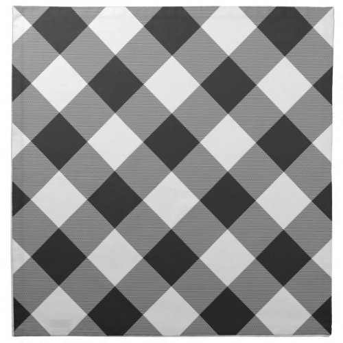 Buffalo Check White and Black Squares Plaid Cloth Napkin