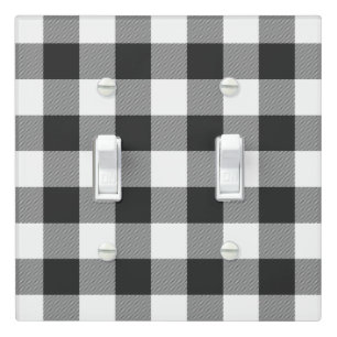 Buffalo Check White and Black Squares Smaller Light Switch Cover