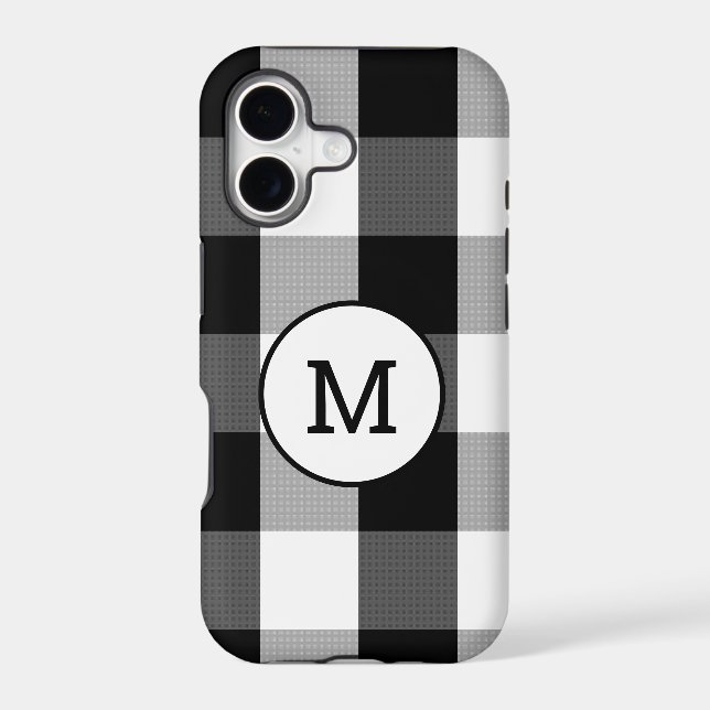 Buffalo Check with monogram Iphone Case (Back)