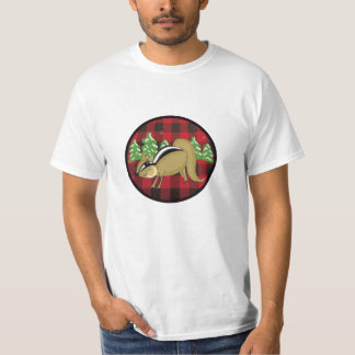 Buffalo Check Woodland Chipmunk Holiday T-Shirt