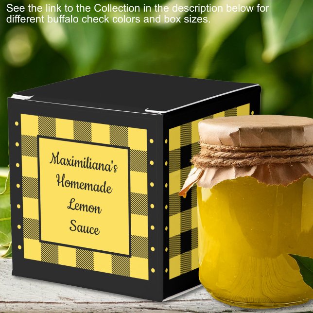 Buffalo Check - Yellow and Black - Classic Favor Boxes (Buffalo Check - Yellow and Black - Classic Favor Boxes by Leapfroglisics Shop)