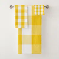 Hand Towel Set - Live Simply Blue Buffalo Check Cotton Bathroom Hand Towels  