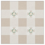 Buffalo Checks and Magnolias Cross Pattern Greige Fabric