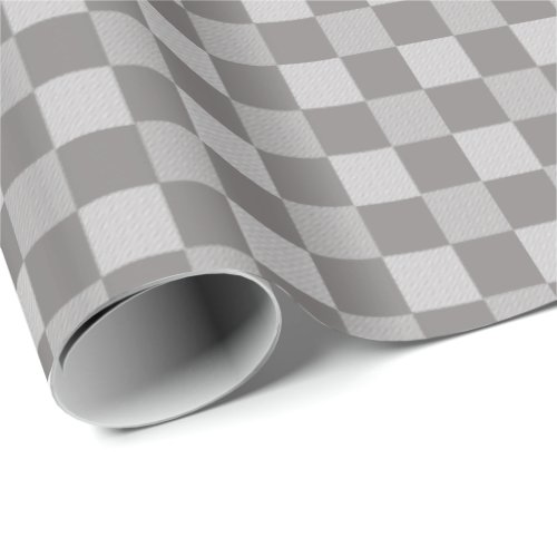 Buffalo Checks  Plaid Pattern _ Med Gray  White Wrapping Paper