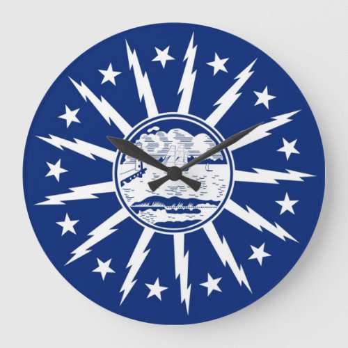 buffalo city flag united state america new york large clock