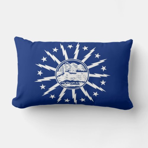 buffalo city flag united state america new york lumbar pillow
