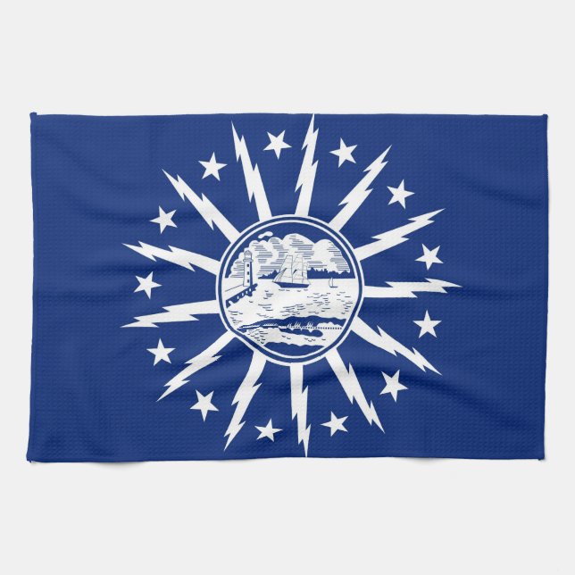 buffalo city flag united state america new york towel (Horizontal)