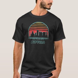 Buffalo City Skyline Retro 80s Style Souvenir T-Shirt