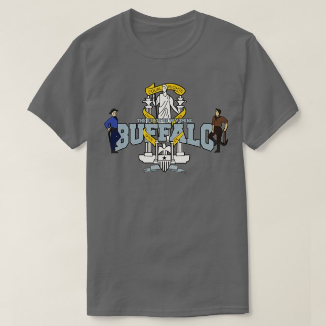Buffalo City The State of Wyoming gift T-Shirt (Design Front)