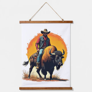 buffalo cowboy gift hanging tapestry