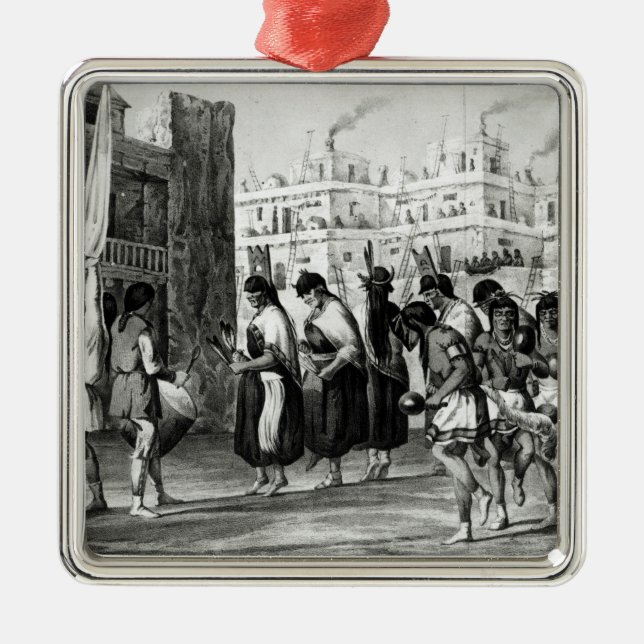 Buffalo Dance at Pueblo de Zuni Metal Ornament (Front)