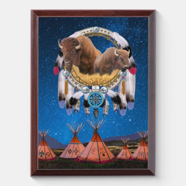 BUFFALO DREAM CATCHER AWARD PLAQUE (Vertical)