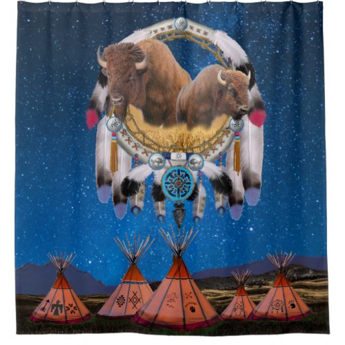 BUFFALO DREAM CATCHER SHOWER CURTAIN