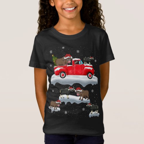 Buffalo Driving Christmas Tree Red Truck Buffalo C T_Shirt