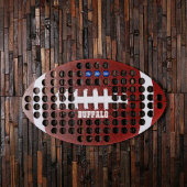 Buffalo Football Shaped Wooden Beer Cap Map (Front)