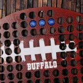 Buffalo Football Shaped Wooden Beer Cap Map (Front)