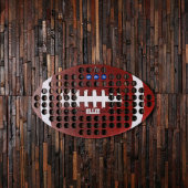 Buffalo Football Shaped Wooden Beer Cap Map (Front)