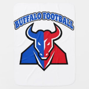 Buffalo Football Team Logo Bold Sports Bull Mascot Baby Blanket