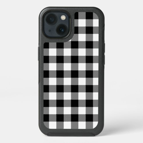 Buffalo Gingham Black And White Check Plaid  iPhone 13 Case