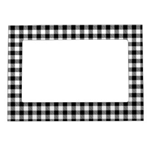 Buffalo Gingham Black And White Check Plaid Therma Magnetic Frame