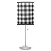 Buffalo Gingham Black And White Check Plaid Therma Table Lamp (Left)