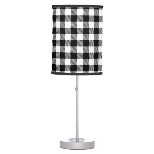 Buffalo Gingham Black And White Check Plaid Therma Table Lamp