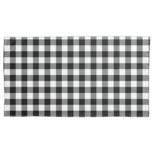 Buffalo Gingham Black And White Check Plaid Wrappi Pillow Case