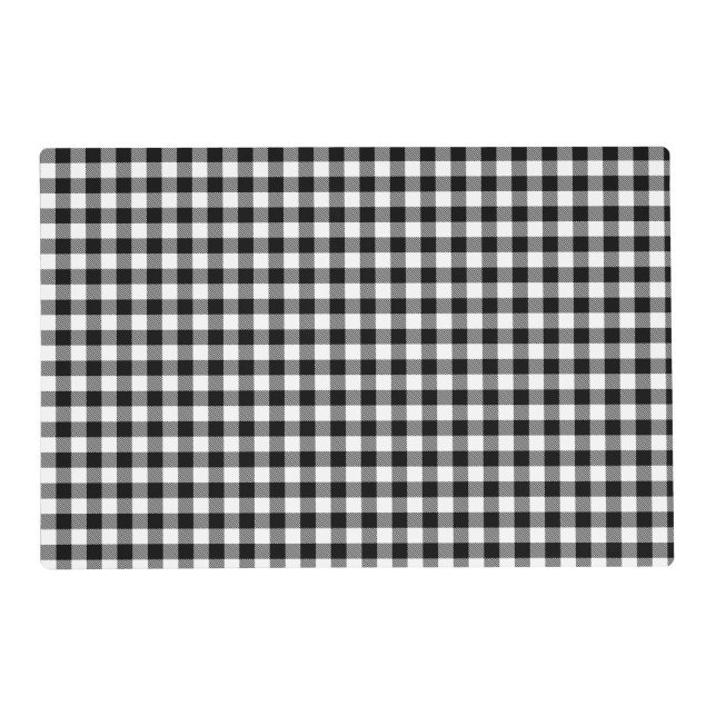 Buffalo Gingham Black And White Check Plaid Wrappi Placemat (Front)