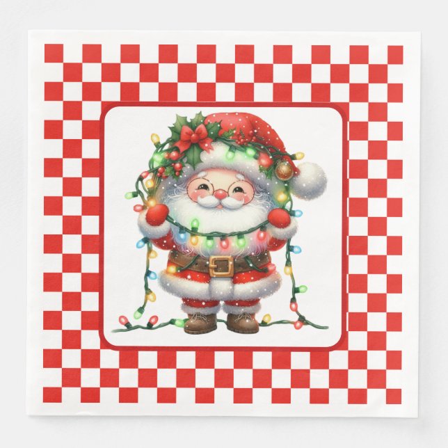 Buffalo Gnome Christmas  Paper Dinner Napkins (Front)