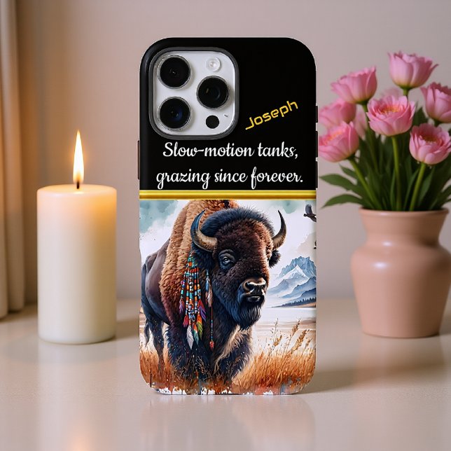 Buffalo Grazing in Mountain Valley Case-Mate iPhone Case (Creator Uploaded)