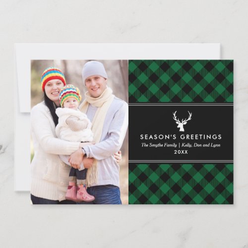 Buffalo Green and Black Plaid Holiday Photo