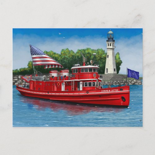 Buffalo Harbors Historic Fireboat Post Card