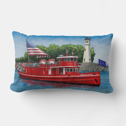 Buffalo Harbors Historic Fireboat Throw Pillow