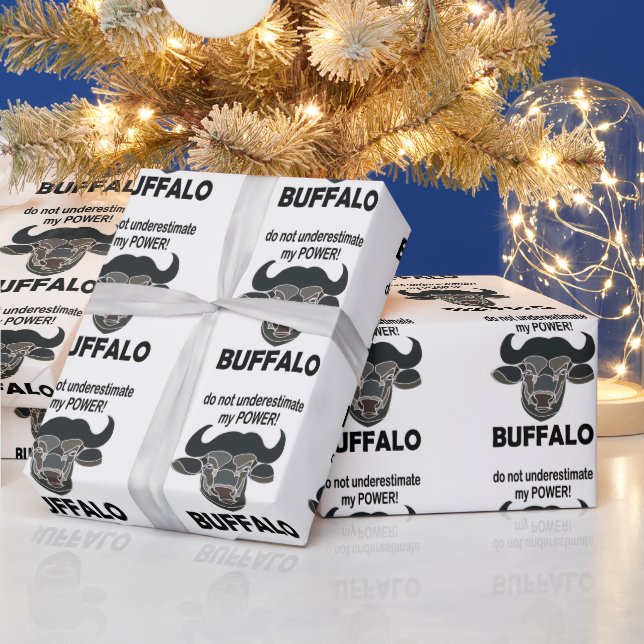 Buffalo Head Bison Animal Buffalo Wrapping Paper (Holidays)