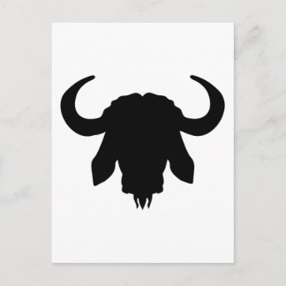 Buffalo head horns postcard