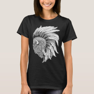 Buffalo Head With indian Headdress women's T-Shirt