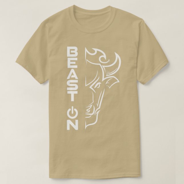 Buffalo HeadBeast On GymGym Motivation Fitness Say T-Shirt (Design Front)