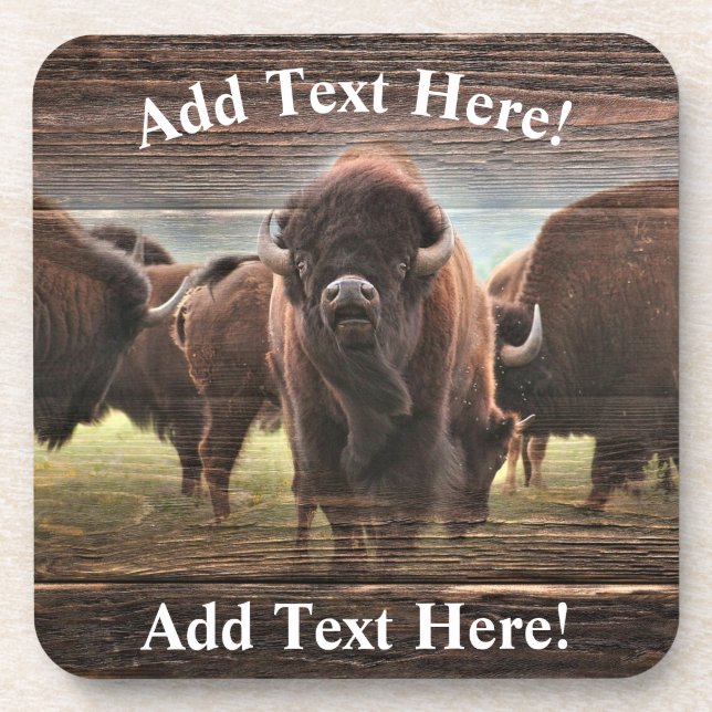 Buffalo Herd Beverage Coaster (Front)