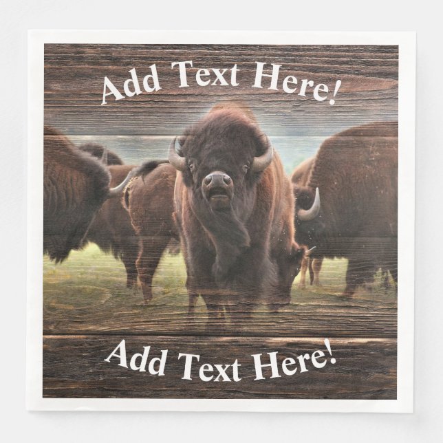 Buffalo Herd Paper Dinner Napkins (Front)