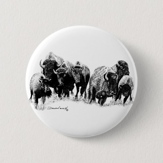 Buffalo Herd Pinback Button (Front)
