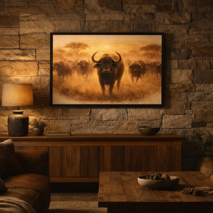 Buffalo Herd — Strength in Unity Canvas Print