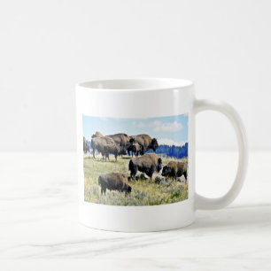 Buffalo Herd - Yellowstone National Park Coffee Mug