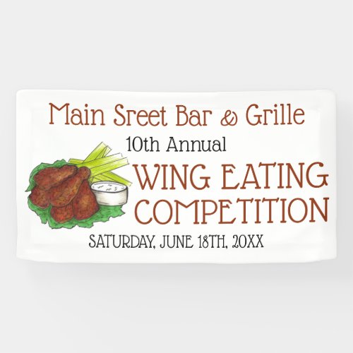 Buffalo Hot Chicken Wings Wing Eating Competition Banner